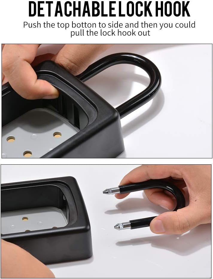 Key Lock Box Wall Mounted, Portable Lock Box for House Key, 5 Key Capacity, Weatherproof Resettable Code House Key Safe Security Lock Box for Outside Realtors Garage Spare: Home Improvement