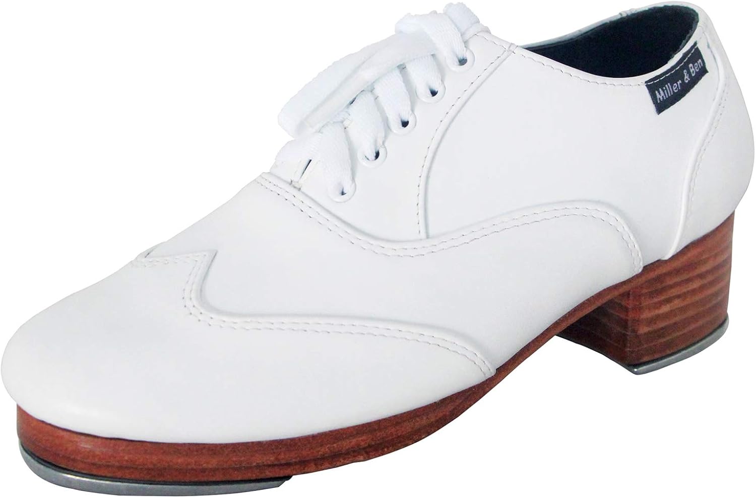 Miller & Ben Tap Shoes; Triple Threat; All White Professional Tap Shoes Ballet