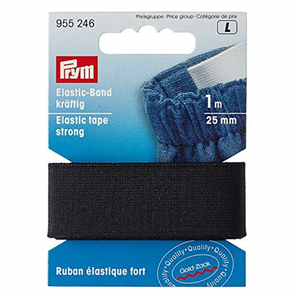 Prym 955246 Elastic Tape Strong 25 mm Black