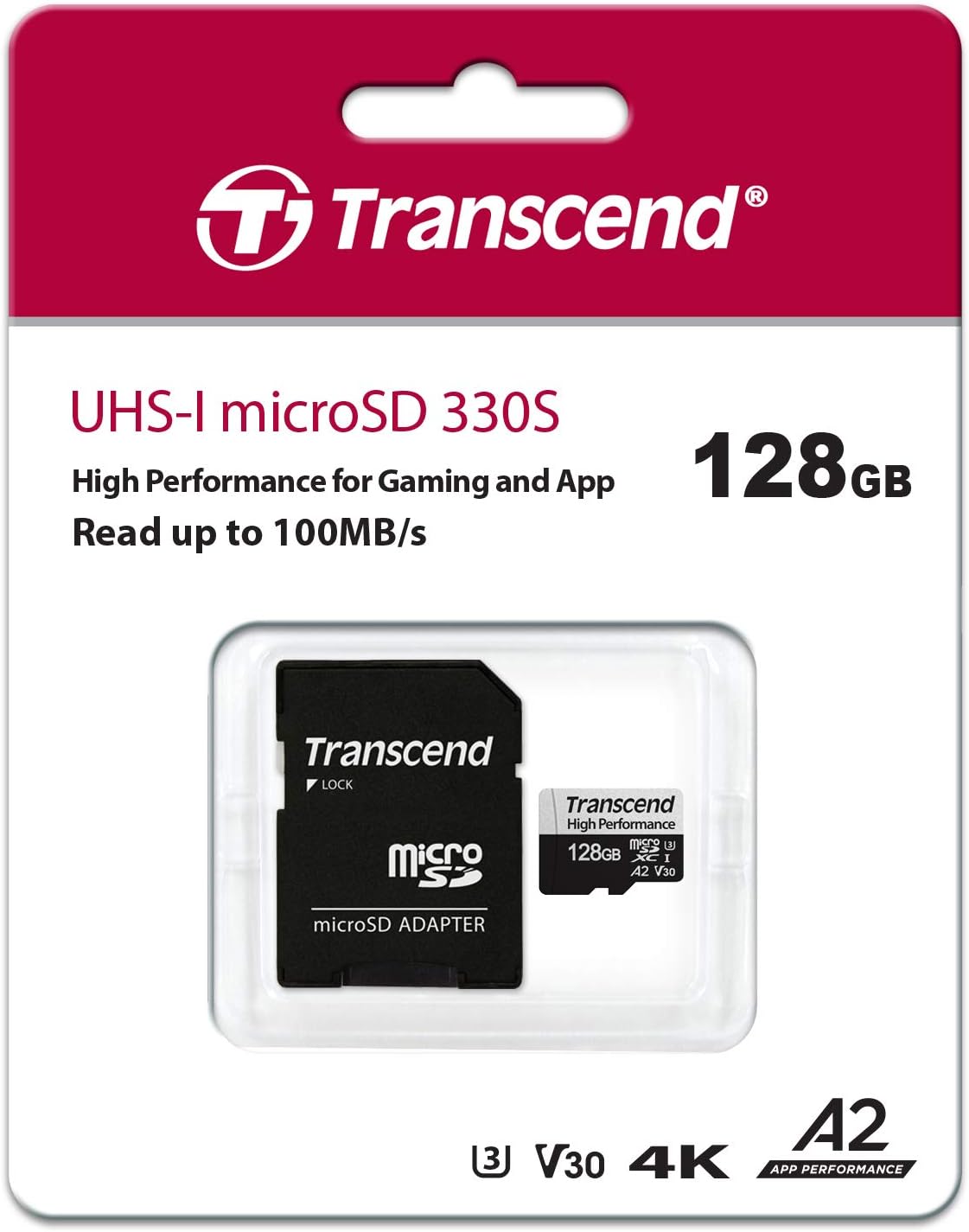 Transcend TS128GUSD330S 128GB High Performance microSDXC 330S Memory Card, Class 10, U3, V30, A2, 100/85 MB/s black / grey - Image 4