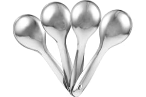 Mikinona 4Pcs Stainless Steel Rice Spoon with Humanized Handle Multiuse Rice Paddle for Home Restaurant Hotel