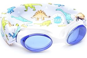 Splash Place SWIM GOGGLES with Fabric Strap - Adult & Kids Swim Goggles - BLUES & GREENS