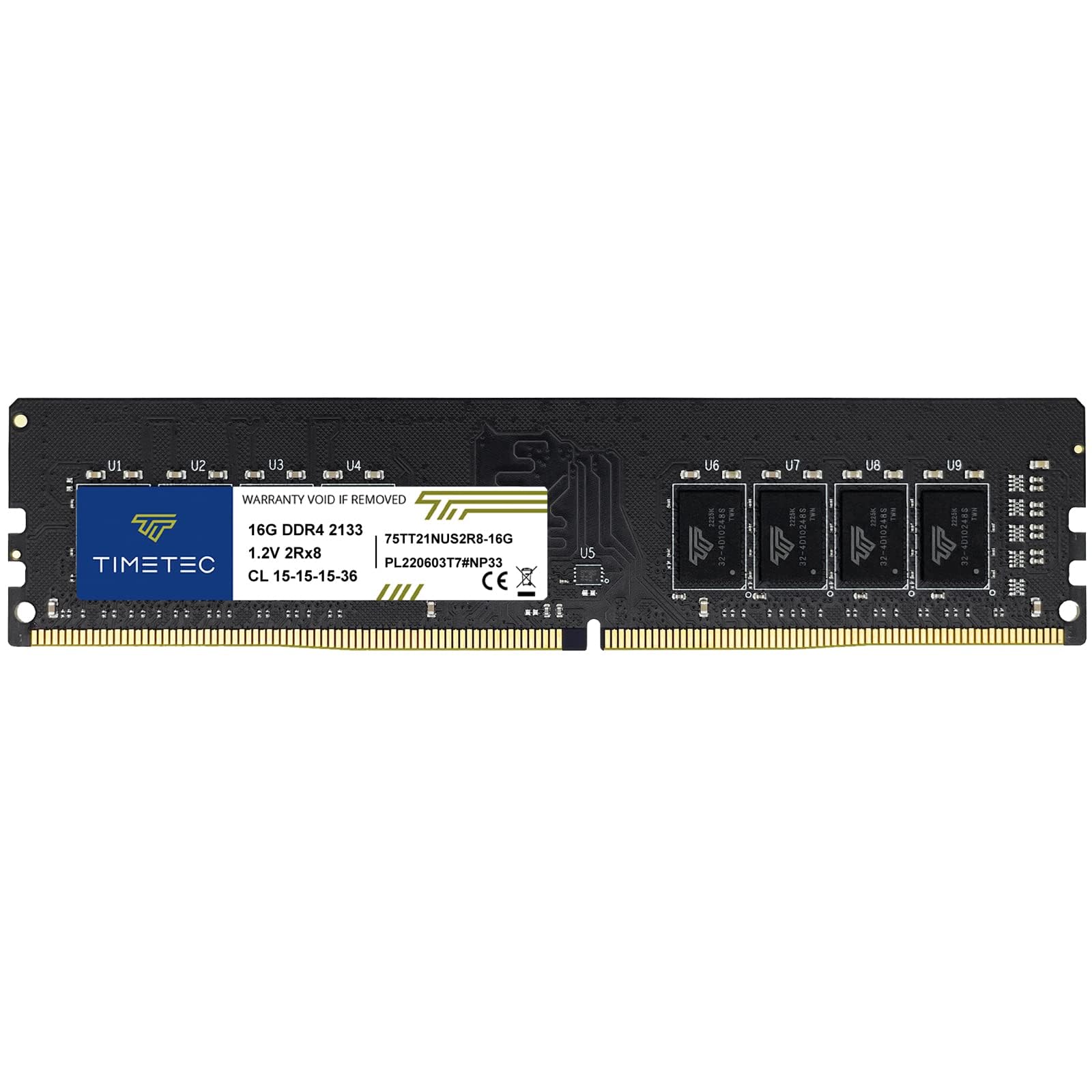 Timetec 16GB DDR4 2133MHz (PC4-2133P) PC4-17000 UDIMM Desktop RAM – 288-Pin 1.2V CL15 Non-ECC Unbuffered DIMM Memory Module Upgrade
