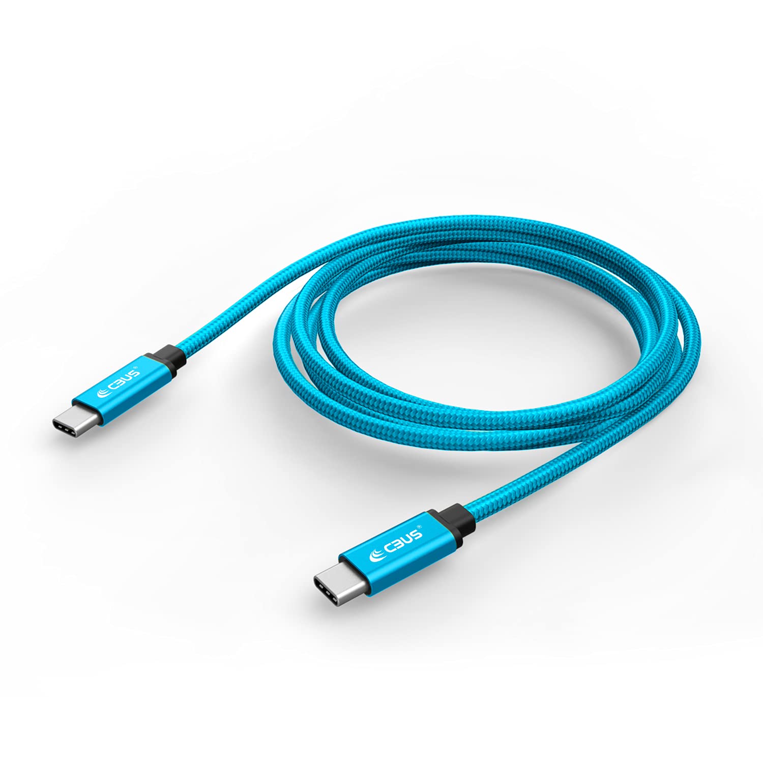 CBUS Braided USB C to USB C Charger Cable 3m Heavy-Duty for Xiaomi Redmi, Honor Magic, Google Pixel, Oppo Find/Reno, Sony Xperia, Motorola Moto/Edge/Razr, Nothing Phone, TCL, Nokia (Electric Blue)