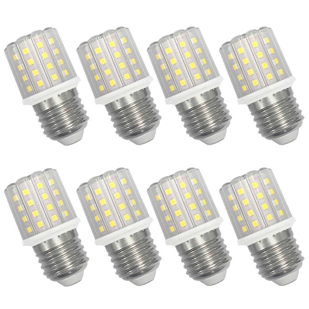 YELANGU E27 LED Corn Light Bulbs,5W Cool White 6000K, Equivalent to 60W E27 Halogen Bulbs,AC 85-265V, 360° Beam Angle,Edison Screw SES LED Corn Lamp, Not Dimmable, Pack of 8