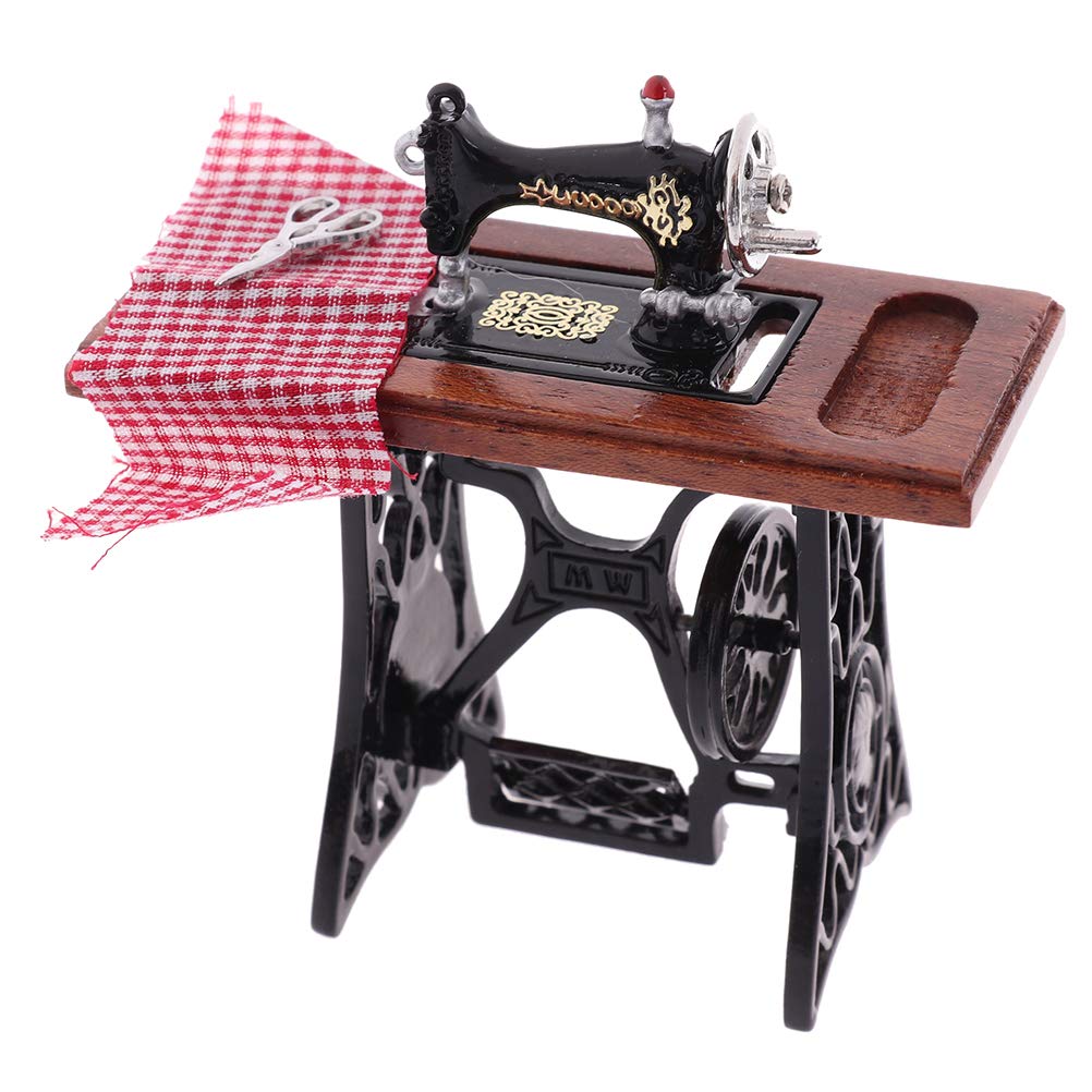 Photo 1 of 1:12 Dollhouse Miniature Furniture Sewing Machine Tailor Toy Doll House Vintage Decoration Accessories