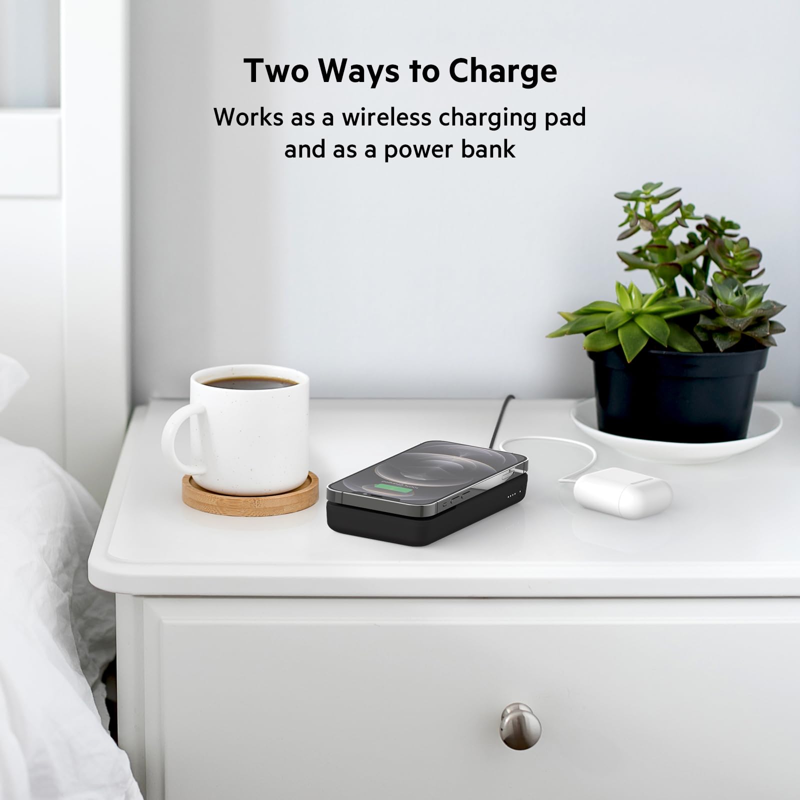 Belkin Portable Charger, Power Bank 10000 mAh - Magnetic USB-C 7.5W Fast Wireless Charger - MagSafe Charger Battery Pack - iPhone Charger - iPhone 17, Air, Pro, Pro Max, Google Pixel 10, etc. - Black