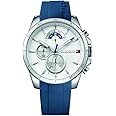 Tommy Hilfiger Men's Stainless Steel Quartz Watch with Silicone Strap - Sporty Elegance for Everyday Wear (Model: 1791349)