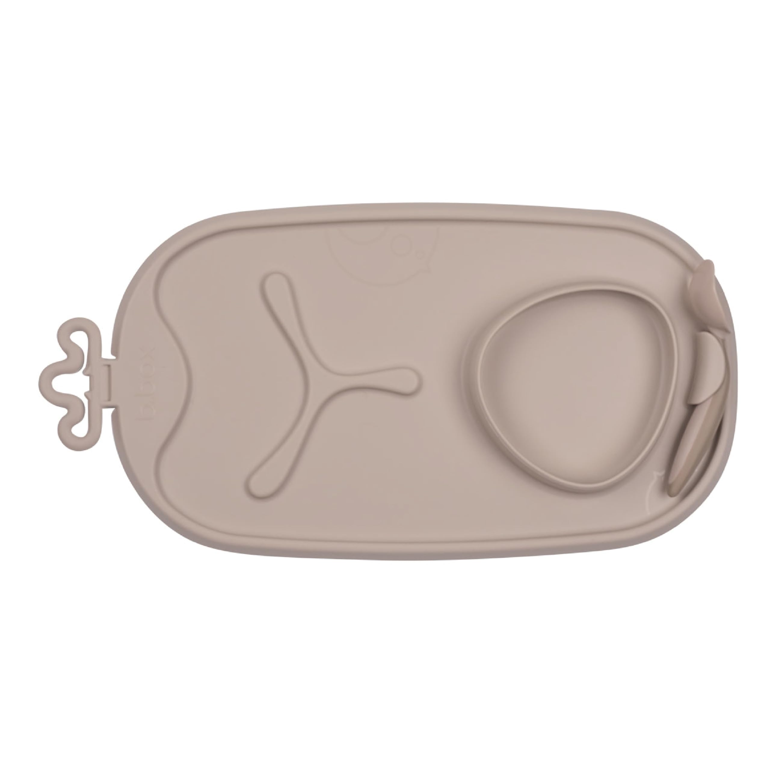 b.box Roll + Go Mealtime Mat, Baby and Toddler Feeding Mat with 3 Section Divider and Bowl, Fits Most Highchairs, Travel Friendly, Non-Slip Silicone, Dishwasher Safe, Includes Toddler Spoon