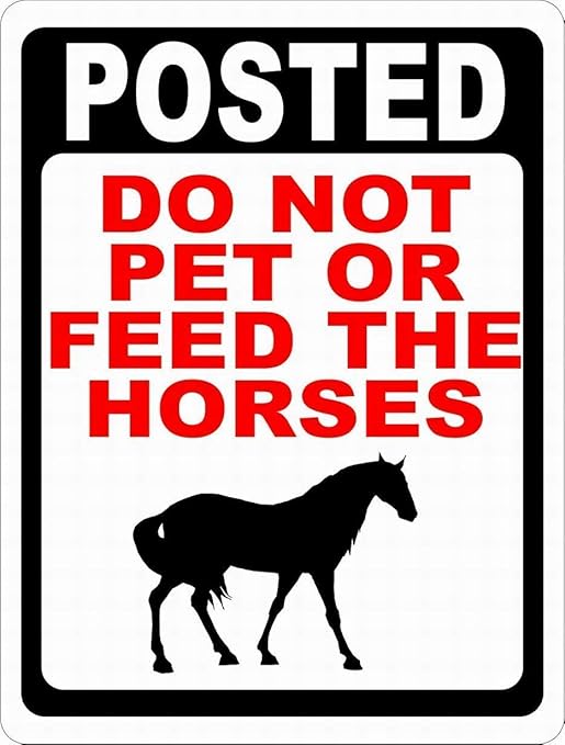 Metal Warning Board,12x16inches,Posted Do Not Pet or Feed