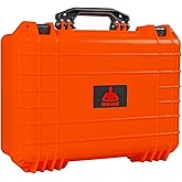 Jack Boss 18X13.6X6.8 Inch Hard Case, Portable Weather Waterproof Protective Camera Case with Customizable Foam, Fit Use of Drones, Camera, Equipments Red