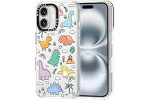 MOSNOVO Case for iPhone 16, [Buffertech 6.6ft Military-Grade Drop Protection] [Anti Peel Off Tech] Clear TPU Bumper Phone Case Cover Design - Dinosaur Land