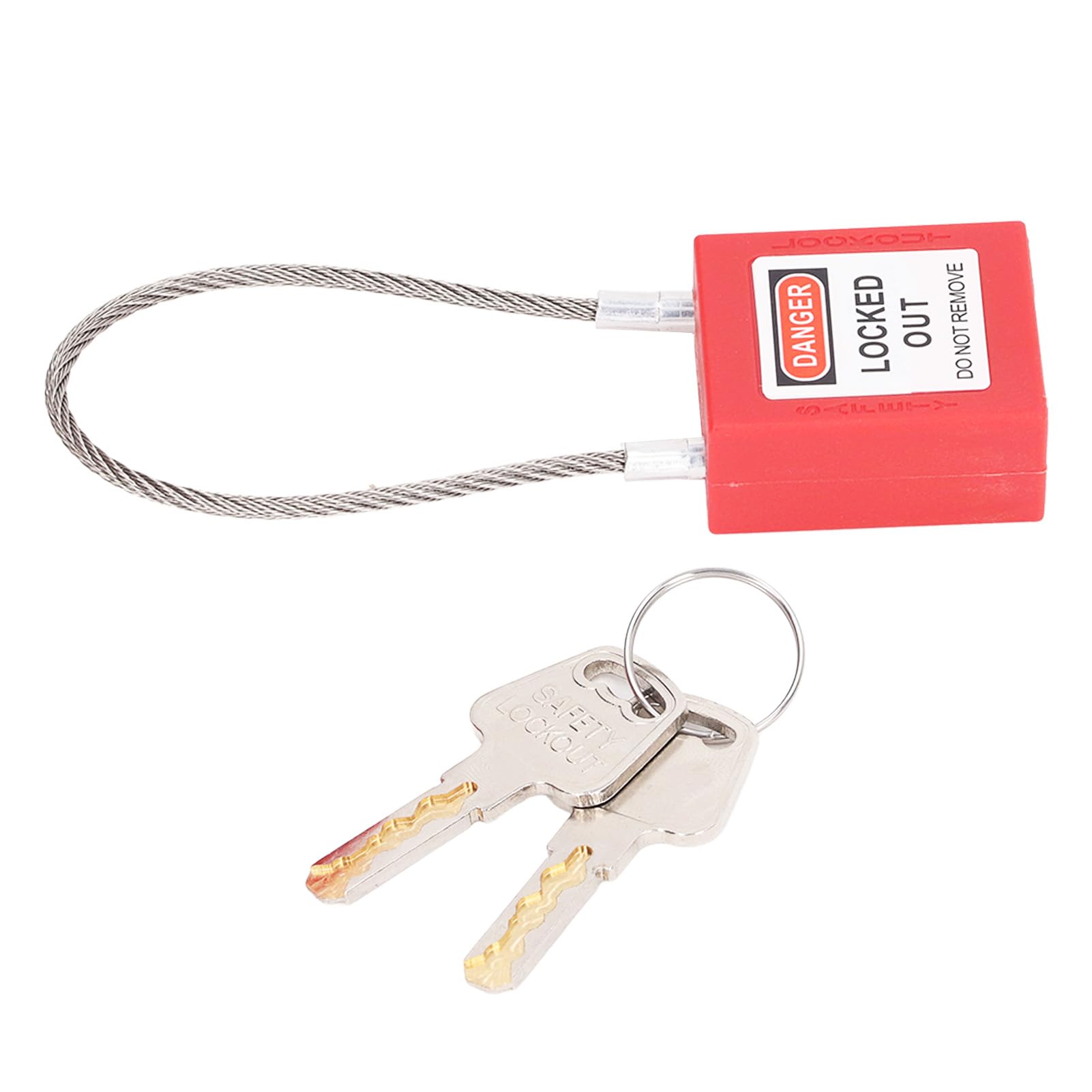 Lockout Tagout Locks Set, Stainless Steel Cable Lock, Safety Lockout Padlock, Lock Out Tag Out Padlocks, with 2 Keys, for Electrical Lockout Tag Out Kits