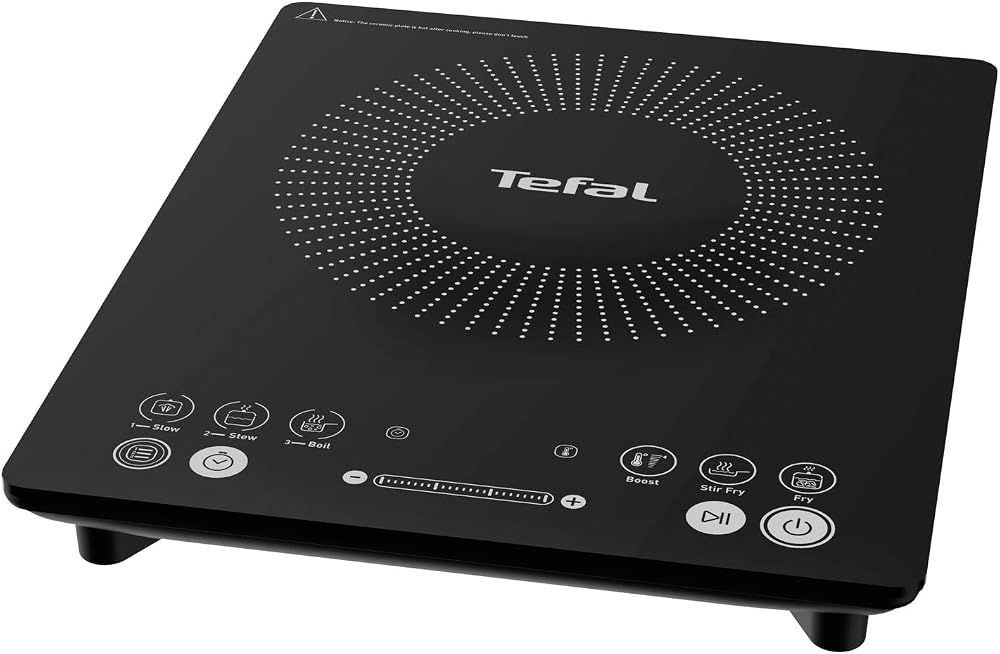 Tefal Slim Portable Induction Hob 2100W 6 Functions Black IH210840