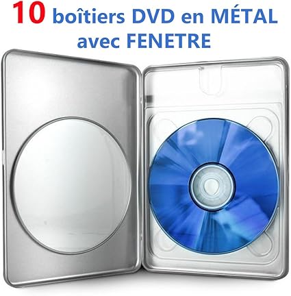 Caja para DVD, metalizada, rectangular, lotes de 10: Amazon.es: Oficina y papelería