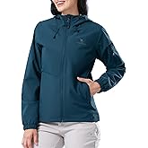 CAMELSPORTS Women's Rain Jacket Lightweight Windbreaker Hooded Raincoat Windproof Coat Shell for Outdoor Hiking