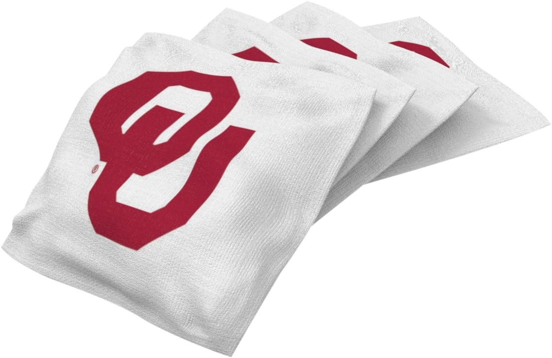 Wild Sports unisex NCAA College Oklahoma Sooners White Authentic Cornhole Bean Bag Set (4 Pack), 16 oz : Sports & Outdoors