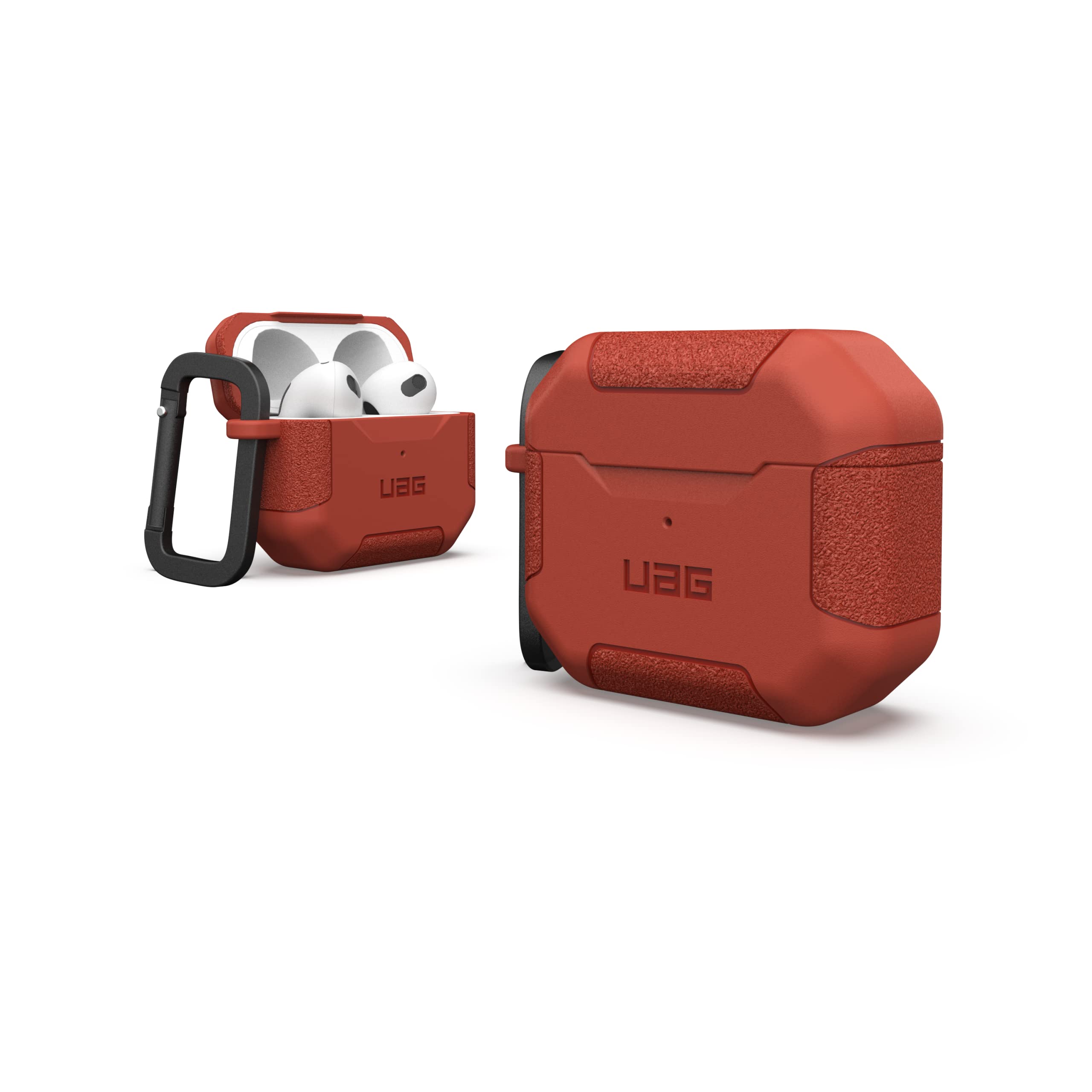 UAG Designed for AirPods Case (3rd Generation 2021) Scout Rust Red - Premium Rugged Hard Shell Full Protective Case Cover with Detachable Keychain Carabiner by URBAN ARMOR GEAR
