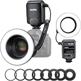 Godox ML150 II Macro Ring Flash with 8pcs Adapter Ring for Sony Canon Nikon Fuji Olympus Panasonic DSLR Cameras, Shooting Insects, Flowers, Portraits, Food and Dental Photography