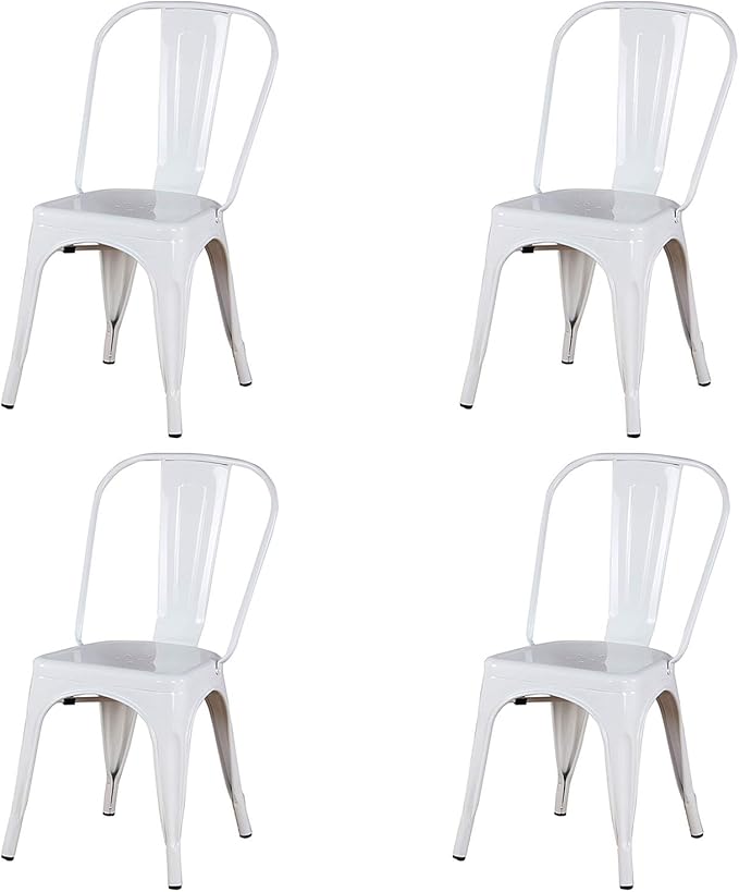 ArtDesign FR Metall-Esszimmerstühle, Set mit 4 Stühlen für drinnen und