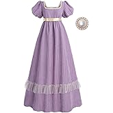 LTAKK Regency Dress Women Victorian Regency Costume Empire Waist Dresses Tea Party Gown