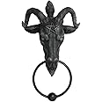 Baphomet Head Lucifer Satanic Demon Goat of Mendes Pagan Occult Door Knocker Halloween Decor Figurine 9 Inch Tall