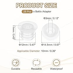PATIKIL Bottle Adapter 0.43"/11mm, 25 Pcs Press in