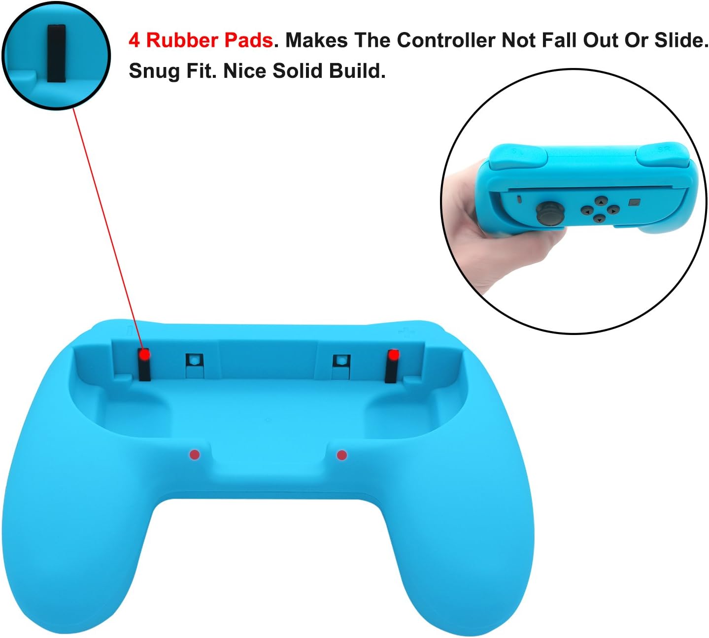 FastSnail Grips Compatible with Nintendo Switch Joy-Con, Wear-Resistant Handle Kit Compatible with Switch Joy Cons Controllers, 2 Pack (Blue and Red): Computers & Accessories