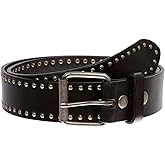 Genuine Vintage Retro Circle Studded Leather Belt - Interchangeable buckle
