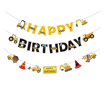 Astra Gourmet Construction Birthday Banner Dump Truck Party