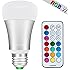 Warmoon 10W Daylight White and Color Ambiance Extension A19 LED Bulbs, Dimmable with Remote Control, RGBW