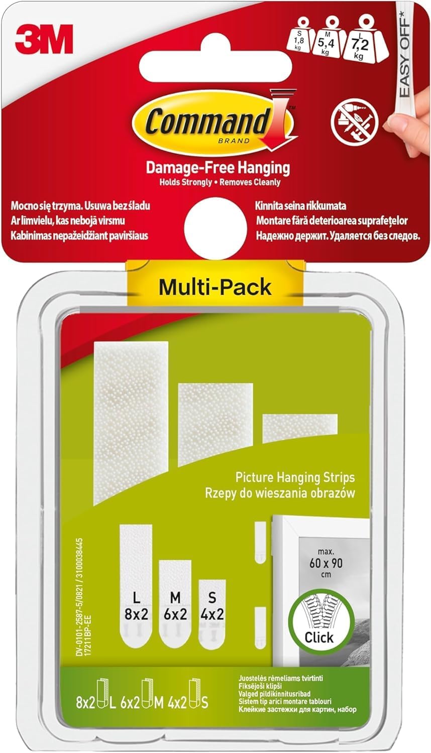 Command Picture Hanging Strips Value Pack 8 Large 6 Medium 4 Small Damage Free