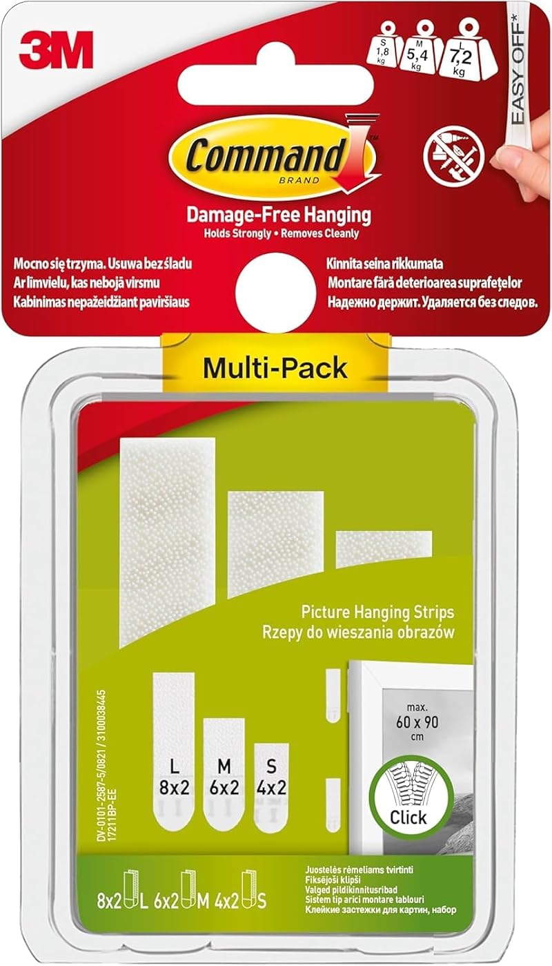 Command Picture Hanging Strips Value Pack 8 Large 6 Medium 4 Small Damage Free