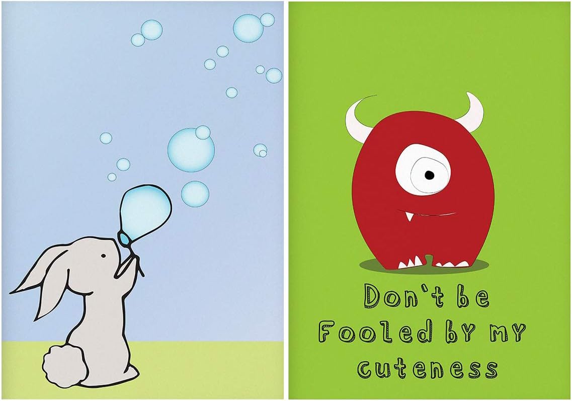 MOTIVATE BOX India,Rabbit Flying Bubbles and Fooled by Cuteness Designed 2 Printed Posters(12in*18in)
