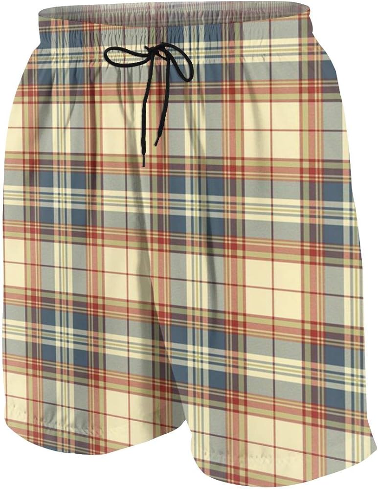 blue and yellow plaid pants