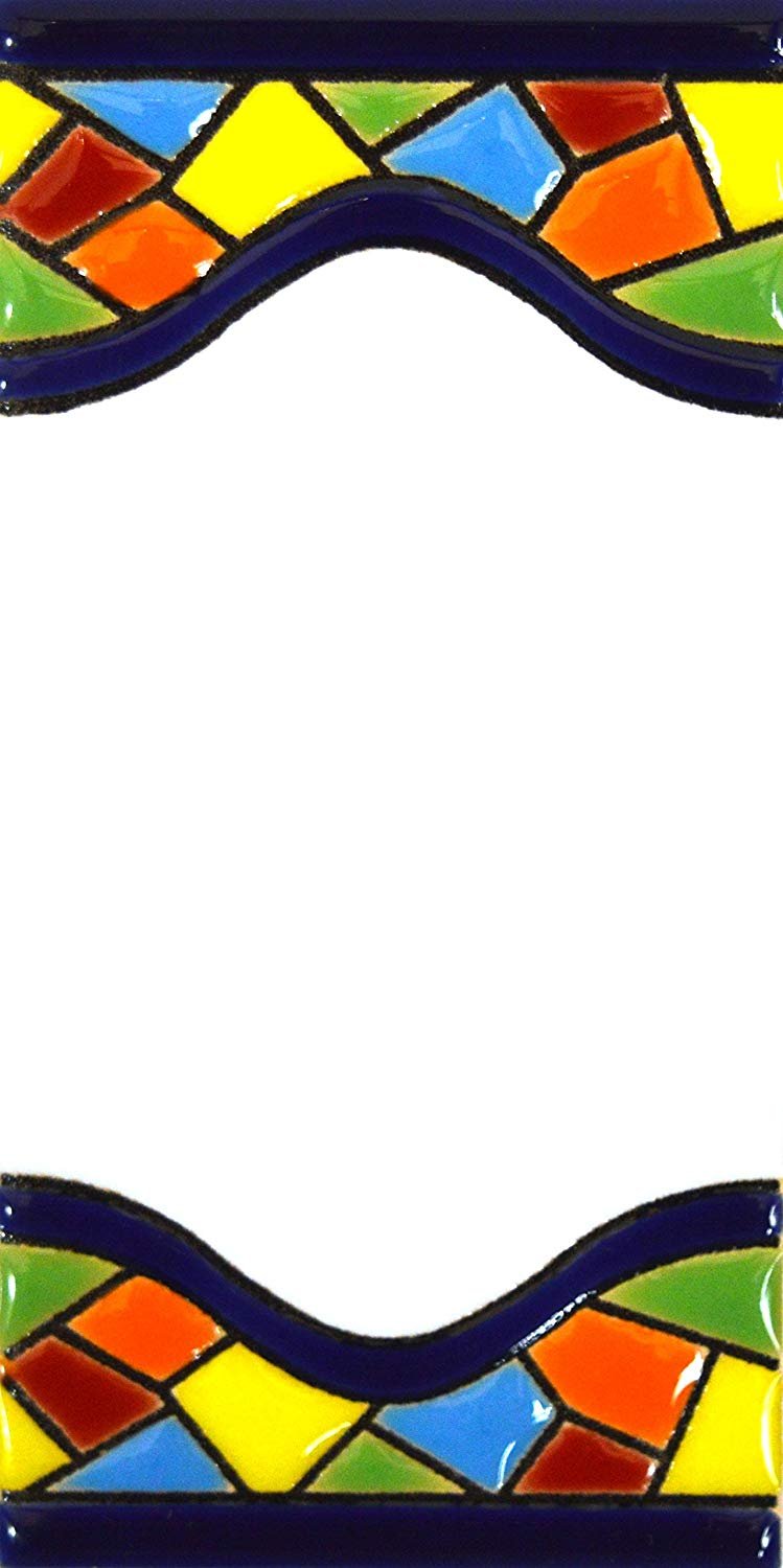 House letters 4 inch. Handpainted house letter tiles for signs, addresses and names. Address numbers for houses. House address numbers and letters. Design MOSAICO MEDIANO 4,29" x 2,13" (BLANK SPACE)