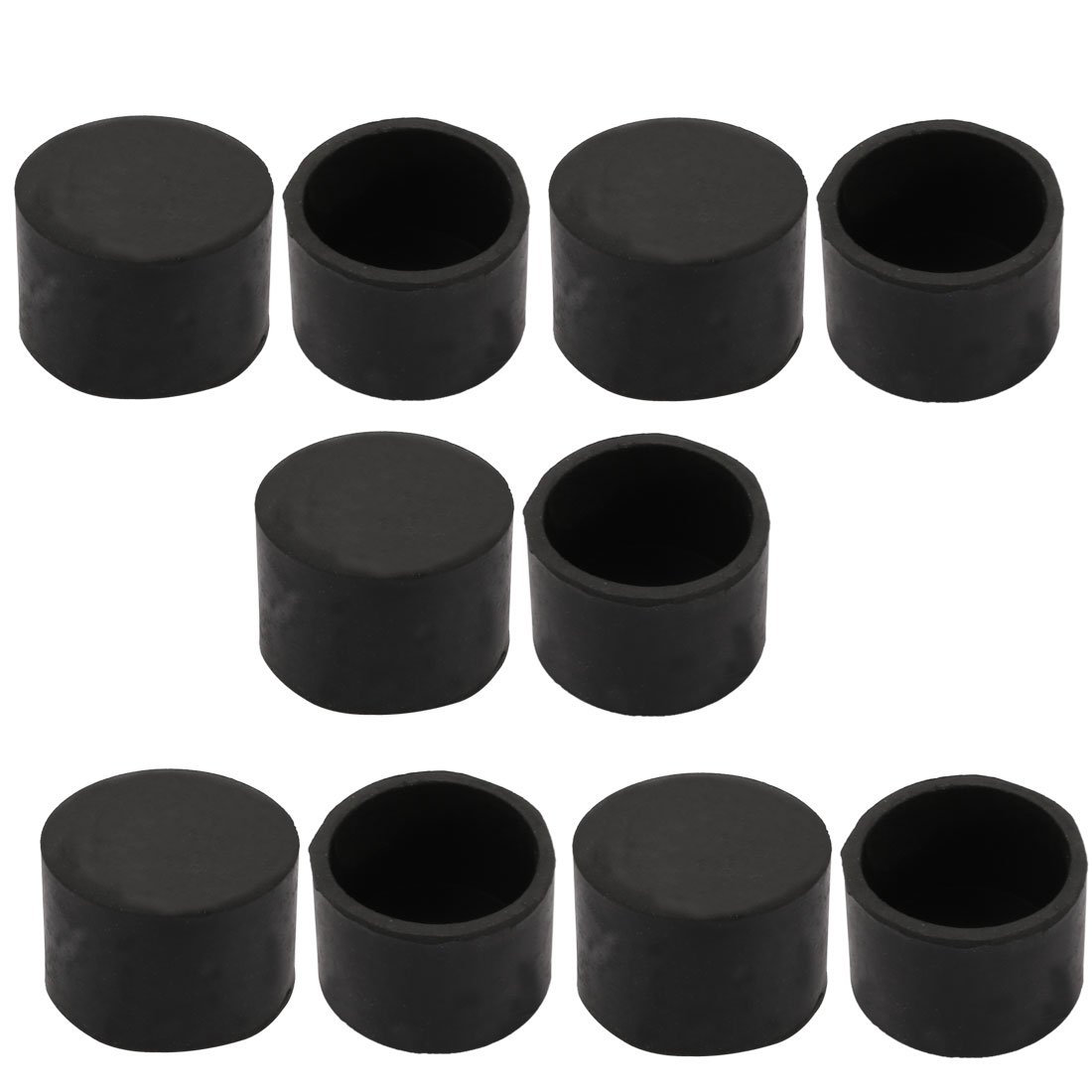 sourcingmap 10pcs Furniture Desk Chair Round Rubber Leg Tip Cap 32mm Inner Diameter Black