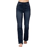 PajamaJeans Bootcut Jeans for Women High Waisted, Indigo Distressed, MD