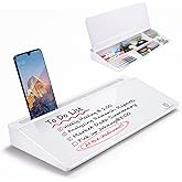 TSJ OFFICE Small Desktop Whiteboard -Glass Dry Erase Board Computer Keyboard Stand White Board Surface Pad with Drawer, Desk 