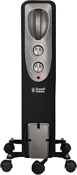 Russell Hobbs 1500W Oil Filled Radiator 7 Fin Heater Black view 9