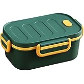 MIATTCLD Bento Lunch Box Adult Bento Box, 3 Compartment Lunch Container Stackable Food Container, 34 OZ/1000ML Leakproof Meal Prep Containers for Men Women, BPA Free (Green)