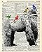 Gorilla With Birds, Vintage Dictionary Art Print, Antique Wall Art Home Decor, Modern Boho Poster, Farmhouse Decoration Living Room Bedroom Office 8x10 Inches, Ready To Frame