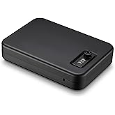 Younion Pistol Safe, Portable Travel Gun Safe, Gun Lock Box, Black