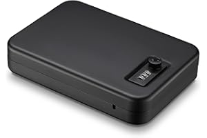 Younion Pistol Safe, Portable Travel Gun Safe,Handgun Lock Box, Gun Safes for Cars, Black
