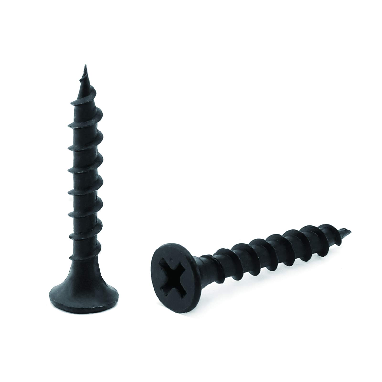 Photo 1 of #7 x 1-1/4" Wood Screw 100PCS Black Phosphate Coated Stainless Flat Truss Head Fast Self Tapping Drywall Screws by SG TZH