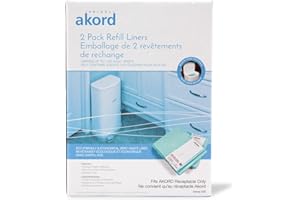 Janibell Akord 330 Adult Diaper Disposal System Refill Liners 2 Count 1 Box of 2 Rolls Continuous Liner Bags with Odor-Locking for Adult Diaper Pail for Seniors Odor Control