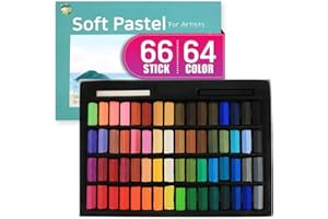 HA SHI Soft Chalk Pastels, 64 colors with additional 2pcs, Non Toxic Art Supplies, Drawing Media for Artist Stick Pastel for Professional, Kids, Beauty Nail Art, Pan Chalk Pastels