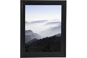 Medog 8.5x11 Wood Picture Frame Black, 8.5x11 Certificate Frame Document Picture Frame 8.5x11 Black Gallery Picture Frame, Arc Ultra Wide Edge,Wood,Black,1 Pack