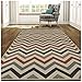 Superior Chevron Collection 5' x 8' Area Rug, Indoor/Outdoor Rug with Jute Backing, Durable and Beautiful Woven Structure, Contemporary Multi-colored Zig-Zag Pattern