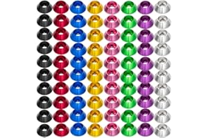 LAGEFEFE [80PCS] M3 Cone Cup Washers, Anodized Aluminum Alloy Counterbore Shim Kit for RC/FPV/Drones (Mixed Colors)